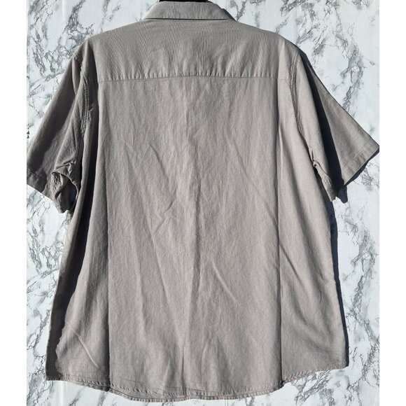 Alfani Mens XXL Light Gray Short Sleeve Button-Up Shirt 100% Cotton - Picture 2 of 5